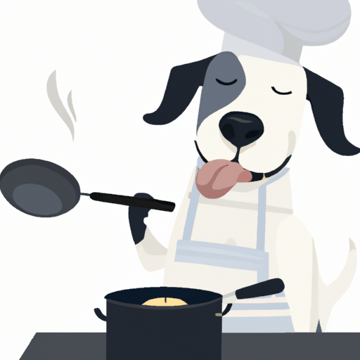 dog cooks food in vector style