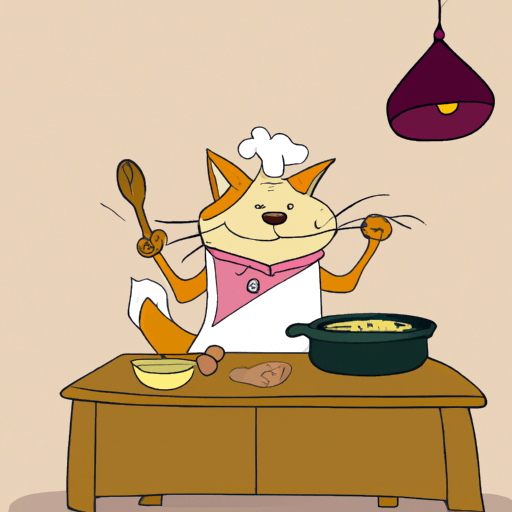 cat cooks food