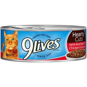 9 Lives Hearty Cuts with Real Beef & Chicken in Gravy Canned Cat Food