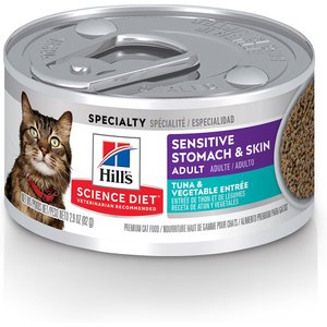 Hill's Science Diet Sensitive Stomach & Sensitive Skin Canned Cat Food, Tuna & Vegetable Entree