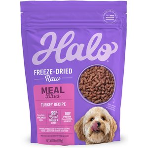 Halo Meal Bites Turkey Recipe Raw Freeze-Dried Dog Food