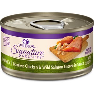 Wellness CORE Signature Selects Chunky Boneless Chicken & Wild Salmon Entree in Sauce Grain-Free Canned Cat Food