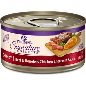Wellness CORE Signature Selects Chunky Beef & Boneless Chicken Entree in Sauce Grain-Free Canned Cat Food