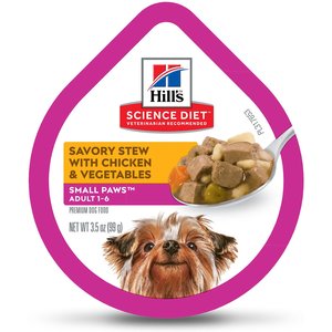 Hill's Science Diet Adult Small Paws Savory Chicken & Vegetable Stew Dog Food Trays