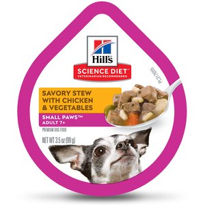 Hill's Science Diet Adult 7+ Small Paws Savory Chicken & Vegetable Stew Dog Food Trays