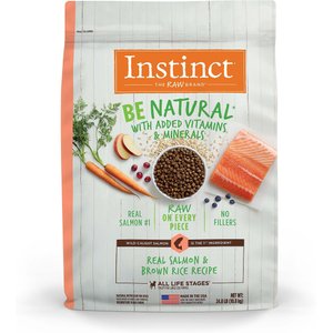 Instinct Be Natural Real Salmon & Brown Rice Recipe Freeze-Dried Raw Coated Dry Dog Food