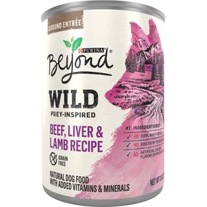 Purina Beyond Wild Prey-Inspired Grain-Free High Protein Beef, Liver & Lamb Pate Recipe Canned Dog Food