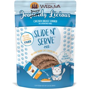 Weruva Slide N' Serve Jeopurrdy Licious Chicken Dinner Pate Grain-Free Cat Food Pouches