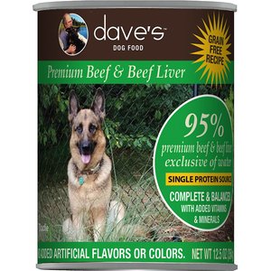 Dave's Pet Food 95% Premium Beef & Beef Liver Grain-Free Recipe Canned Dog Food