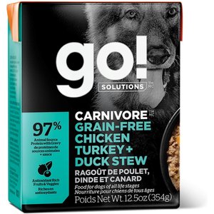 Go! Solutions CARNIVORE Grain-Free Chicken, Turkey & Duck Stew Dog Food