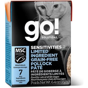 Go! Solutions SENSITIVITIES Limited Ingredient Grain-Free Pollock Pate Cat Food