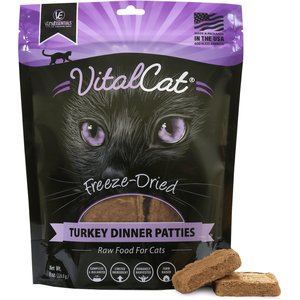 Vital Essentials Turkey Dinner Patties Grain-Free Limited Ingredient Freeze-Dried Cat Food