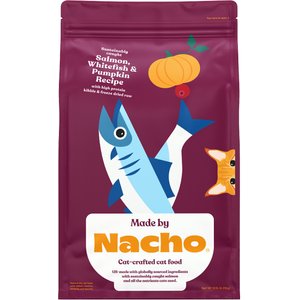 Made by Nacho Sustainably Caught Salmon, Whitefish & Pumpkin Recipe with Freeze-Dried Chicken Liver Dry Cat Food