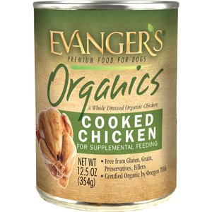 Evanger's Organics Cooked Chicken Grain-Free Canned Dog Food Supplement