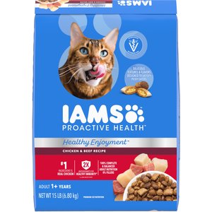Iams Proactive Health Healthy Enjoyment Immune Support Chicken & Beef Adult Dry Cat Food