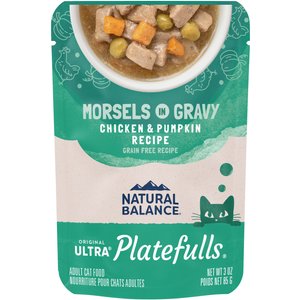 Natural Balance Platefulls Chicken & Pumpkin Formula in Gravy Grain-Free Cat Food Pouches