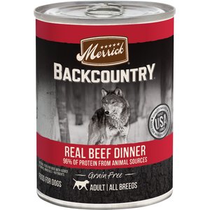Merrick Backcountry Grain-Free 96% Real Beef Dinner Recipe Canned Dog Food