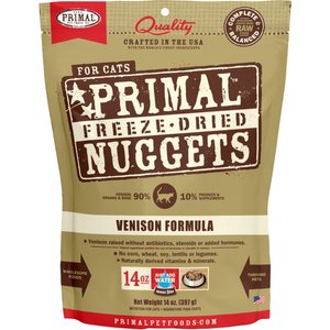 Primal Venison Nuggets Grain-Free Raw Freeze-Dried Cat Food