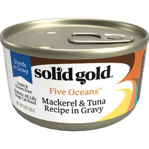 Solid Gold Five Oceans Mackerel & Tuna Recipe in Gravy Grain-Free Canned Cat Food