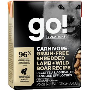 Go! Solutions CARNIVORE Grain-Free Shredded Lamb & Wild Boar Recipe Dog Food