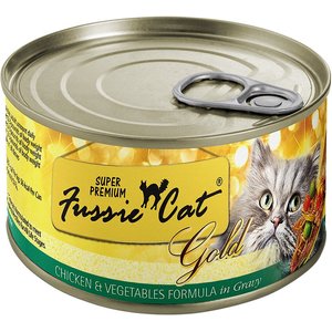 Fussie Cat Gold Chicken & Vegetables Formula in Gravy Grain-Free Wet Cat Food