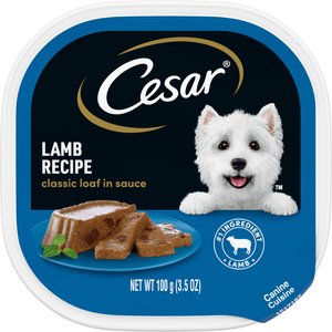 Cesar Classic Loaf in Sauce Lamb Recipe Grain-Free Small Breed Adult Wet Dog Food Trays