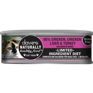 Dave's Pet Food Naturally Healthy 95% Chicken, Chicken Liver & Turkey Canned Cat Food