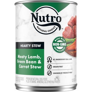 Nutro Hearty Stew Meaty Lamb, Green Bean & Carrot Cuts in Gravy Grain-Free Adult Canned Wet Dog Food
