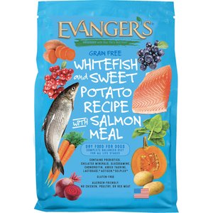 Evanger's Grain-Free Whitefish & Sweet Potato Recipe with Salmon Meal Dry Dog Food