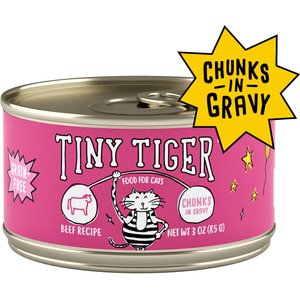 Tiny Tiger Chunks in Gravy Beef Recipe Grain-Free Canned Cat Food
