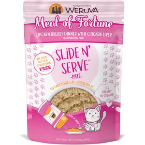 Weruva Slide N' Serve Meal of fortune Chicken Breast Dinner with Chicken Liver Pate Grain-Free Cat Food Pouches