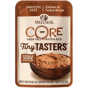 Wellness CORE Tiny Tasters Chicken & Turkey Pate Grain-Free Cat Food Pouches