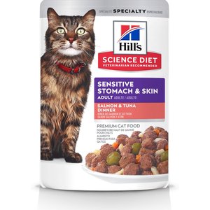 Hill's Science Diet Adult Sensitive Stomach & Sensitive Skin Canned Cat Food, Salmon & Tuna