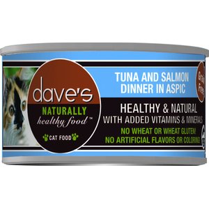 Dave's Pet Food Naturally Healthy Grain-Free Tuna & Salmon Dinner in Aspic Canned Cat Food