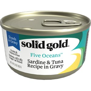 Solid Gold Five Oceans Sardines & Tuna Recipe in Gravy Grain-Free Canned Cat Food