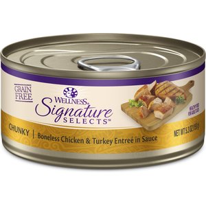 Wellness CORE Signature Selects Chunky Boneless Chicken & Turkey Entree in Sauce Grain-Free Canned Cat Food