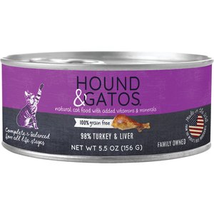 Hound & Gatos 98% Turkey & Liver Formula Grain-Free Canned Cat Food