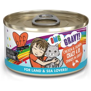 BFF OMG Crazy 4 U! Chicken & Salmon Dinner in Gravy Grain-Free Canned Cat Food