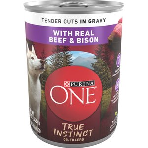 Purina ONE SmartBlend True Instinct Tender Cuts In Gravy Real Beef & Bison Wet Dog Food