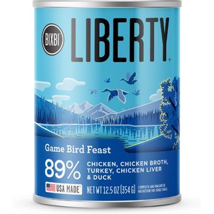 BIXBI Liberty Game Bird Feast Turkey, Turkey Broth, Chicken, Duck & Turkey Liver Wet Dog Food