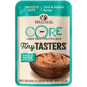 Wellness CORE Tiny Tasters Tuna & Salmon Pate Grain-Free Cat Food Pouches