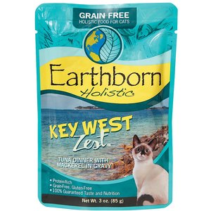 Earthborn Holistic Key West Zest Tuna Dinner with Mackerel in Gravy Grain-Free Cat Food Pouches