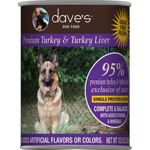 Dave's Pet Food 95% Premium Turkey & Turkey Liver Grain-Free Recipe Canned Dog Food