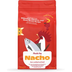 Made by Nacho Sustainably Caught Whitefish, Chicken & Bone Broth Recipe with Freeze-Dried Pork Livers Dry Cat Food
