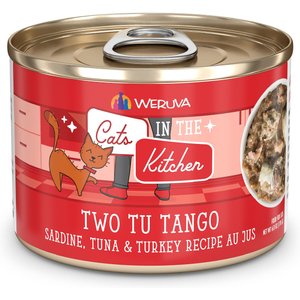 Weruva Cats in the Kitchen Two Tu Tango Sardine, Tuna & Turkey Recipe Au Jus Grain-Free Canned Cat Food