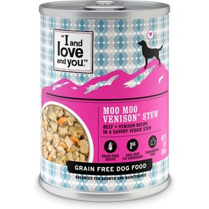 I and Love and You Moo Moo Venison Stew Grain-Free Canned Dog Food