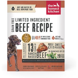 The Honest Kitchen Limited Ingredient Diet Beef Recipe Grain-Free Dehydrated Dog Food