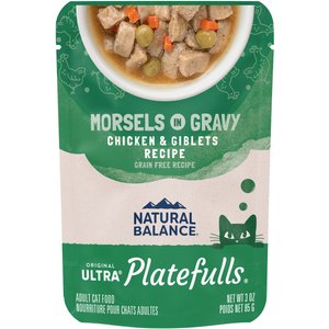 Natural Balance Platefulls Chicken & Giblets Formula in Gravy Grain-Free Cat Food Pouches