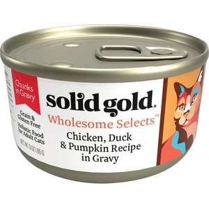 Solid Gold Wholesome Selects with Real Chicken, Duck & Pumpkin Recipe in Gravy Grain-Free Canned Cat Food