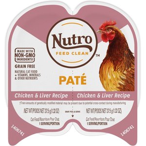 Nutro Perfect Portions Grain Free Chicken & Liver Pate Recipe Adult Wet Cat Food Trays